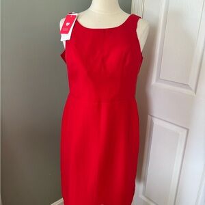 Sleeveless Red Sheath Dress